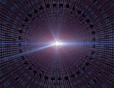 Network technology and data transmission, question mark, speed Stock Illustration