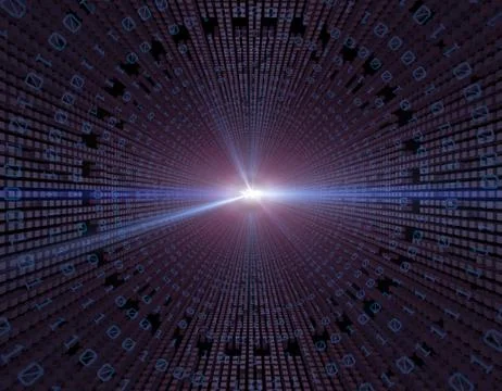 Network technology and data transmission, world map, speed Illustrazione stock