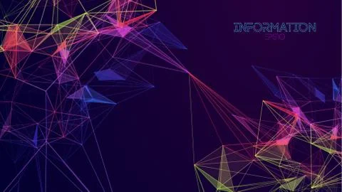Network technology background. Colorful triangle structure EPS 10. Big data Stock Illustration