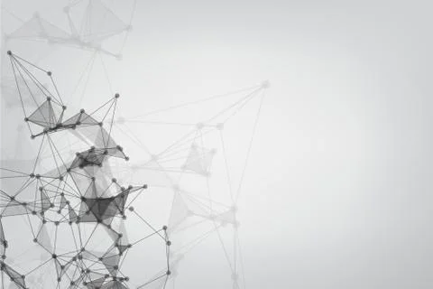 Network technology background with dots and lines for backdrop and ai design. Ilustración de archivo