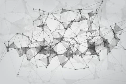 Network technology background with dots and lines for backdrop and ai design. Ilustración de archivo