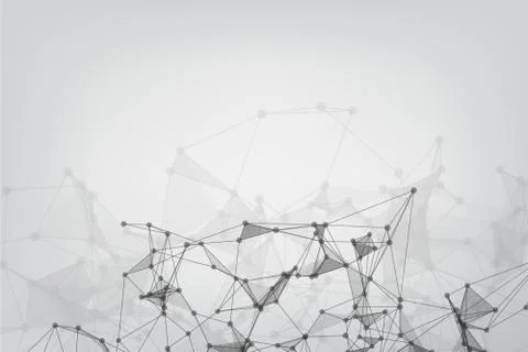 Network technology background with dots and lines for backdrop and ai design. Ilustración de archivo