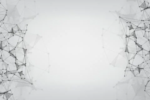 Network technology background with dots and lines for backdrop and ai design. Ilustración de archivo