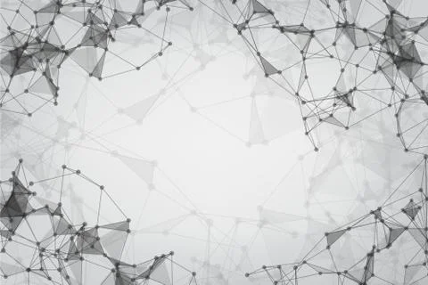 Network technology background with dots and lines for backdrop and ai design. Stockillustratie