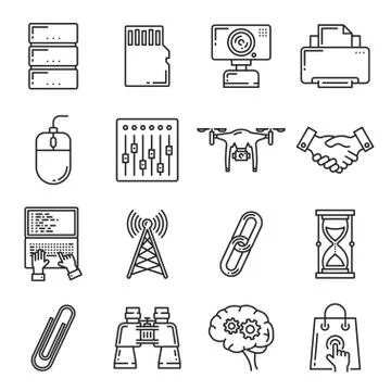 Network technology digital devices icons Stock Illustration