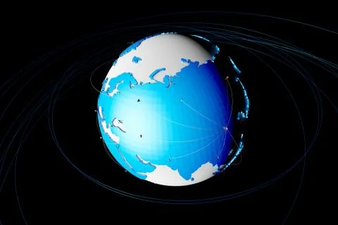 Network technology digital earth, data transmission and communication Ilustración de archivo