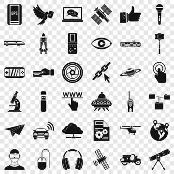 Network technology icons set, simple style イラスト素材