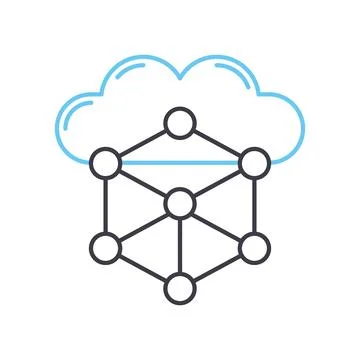 Network technology line icon, outline symbol, vector illustration, concept sign Stock Illustration