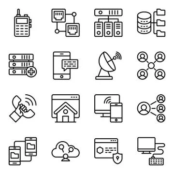 Network Technology Line Vectors Pack Stock Illustration