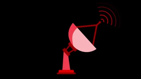 Network technology Satellite Dish Emitting Signals Animation Vidéo 318108481