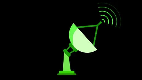 Network technology Satellite Dish Emitting Signals Animation Video stock 318108502