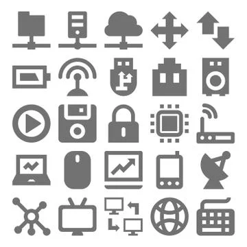 Network Technology Vector Icons Stock Illustration