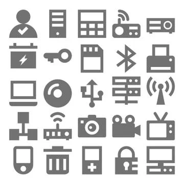 Network Technology Vector Icons Pack Stock Illustration