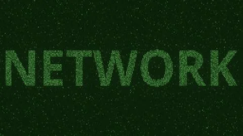 NETWORK text consisting of many symbols on computer monitor. 3d rendering イラスト素材