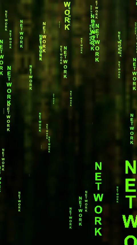Network text falling text concept vertical video Stock Footage 229479820