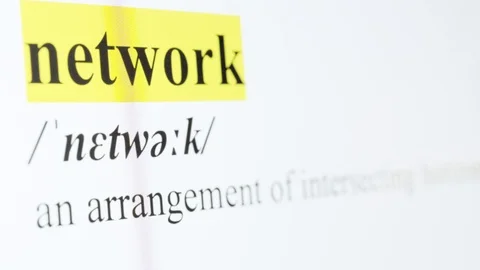 Network Text Macro Shot Highlighted in Yellow Color On Computer Screen Stock Footage 123224375