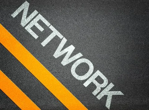 Network text writing road asphalt Stock Illustration