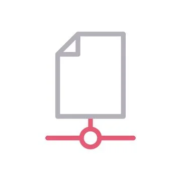 Network thin line colour icon Stock Illustration