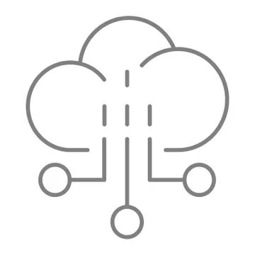 Network thin line icon. Cloud vector illustration isolated on white. Internet Stockillustratie