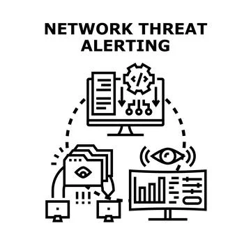 Network threat alerting system analyzing security events Stock Illustration