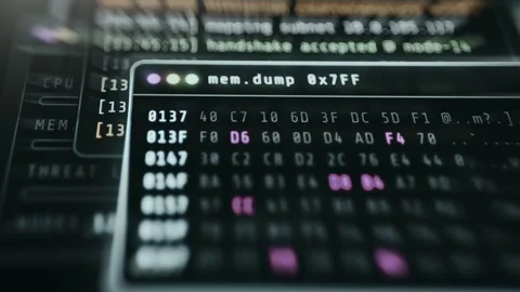 Network Threat Detection Console Shallow Focus displaying system activity 스톡 동영상 337418376
