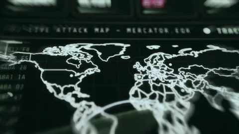 Network Threat Detection Console Touchscreen View displaying system activity Stock Footage 337417253