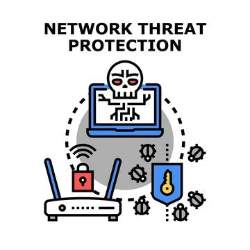 Network threat protection system securing online privacy Stock Illustration