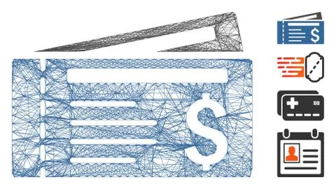Network Tickets Vector Mesh 스톡 일러스트