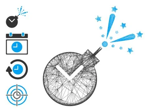 Network Time Fireworks Charge Vector Mesh Stockillustratie