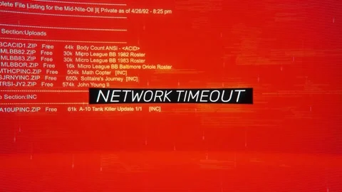 Network Timeout on warning hack background screen Video stock 343593289