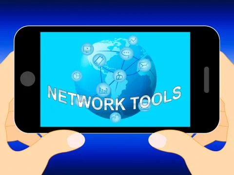 Network Tools Showing Networking Programs 3d Illustration Stock Illustration