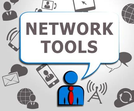 Network Tools Shows Networking Programs 3d Illustration Stock Illustration