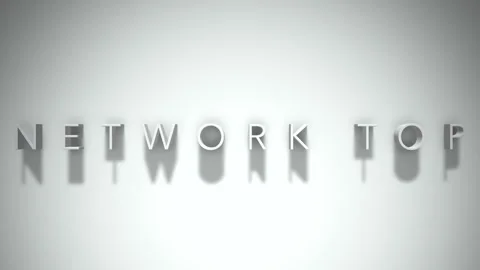 Network top 3D title animation with shadows on a white background Stock Footage 297518066