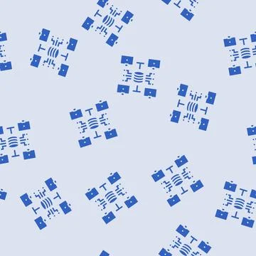 Network topology analyst glyph seamless pattern Stock Illustration