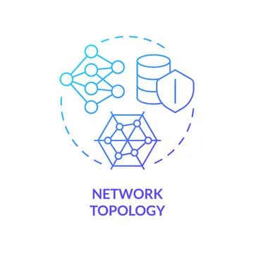 Network topology blue gradient concept icon Stock Illustration