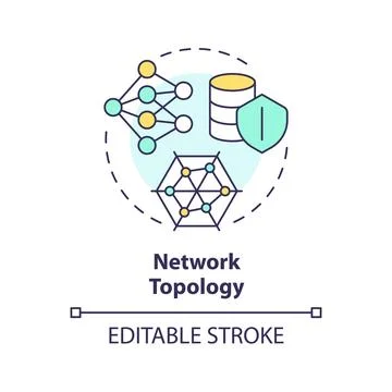Network topology multi color concept icon Stock Illustration