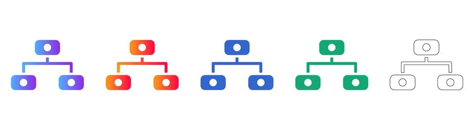 Network Topology Node Icon Set Stock Illustration