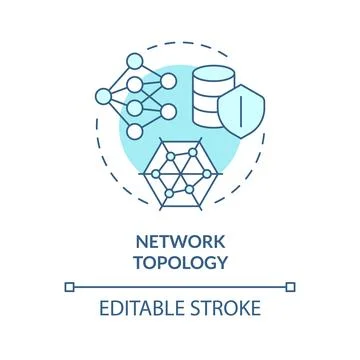 Network topology soft blue concept icon Stock Illustration