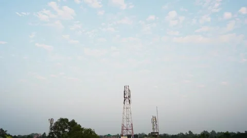 Network tower view in green city footage Stock Footage 293517200