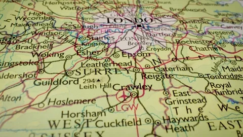 Network of towns and roads leading to London, England Stock Footage 339489034