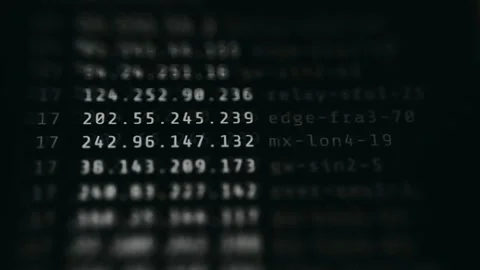 Network trace from a traceroute command Stock Footage 335879820