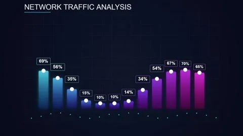 Network Traffic Analysis Bar Chart Data Visualization Stock Footage 346660977