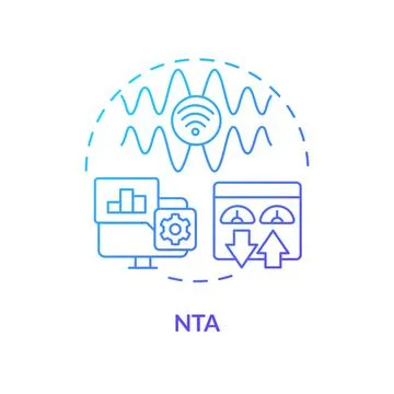 Network traffic analysis blue gradient concept icon Stock Illustration