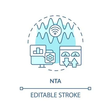 Network traffic analysis soft blue concept icon Illustrazione stock