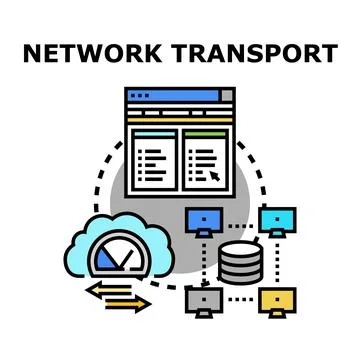 Network transport connecting cloud data and devices イラスト素材