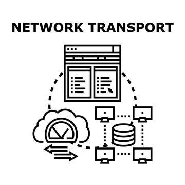 Network transport connecting cloud data and devices Illustrazione stock