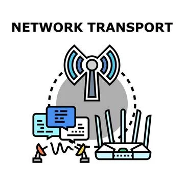 Network transport global data communication connecting wireless devices 스톡 일러스트