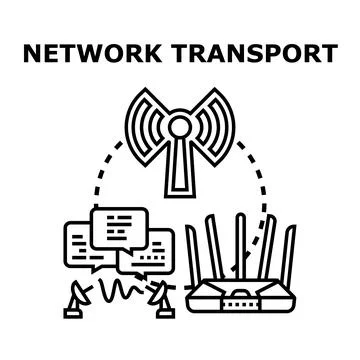 Network transport global data communication connecting wireless devices Stock Illustration