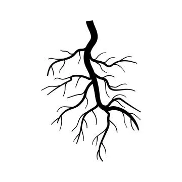 Network tree root cartoon vector illustration Stock Illustration