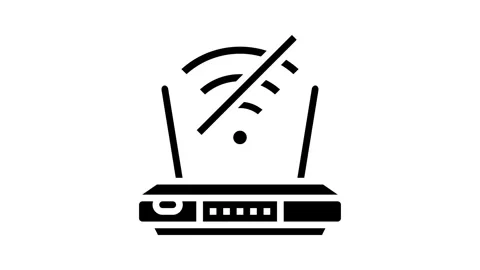 Network troubles repair computer glyph icon animation Stock Footage 326153372
